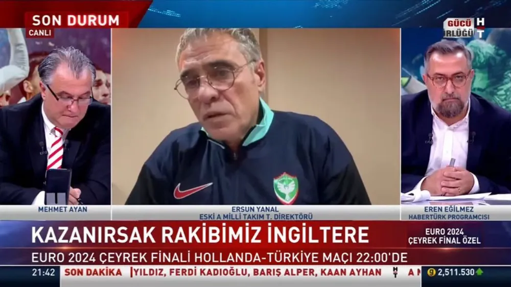 Euro 2024 yayınında Ersun Yanal