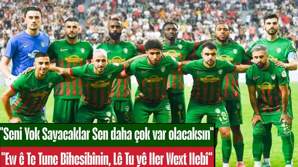 Amedspor taraftarlarından Kürtçe pankart yasağına tepki 